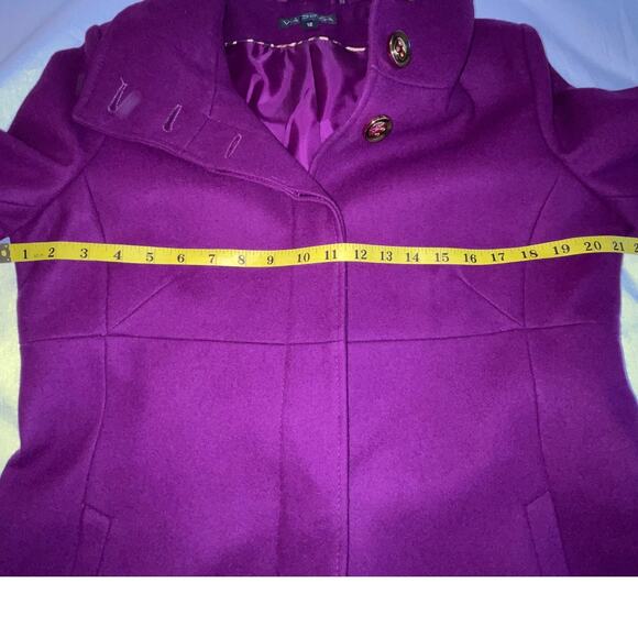 Via Spiga Magenta Wool Blend Coat - Women's Size 12 - Simply Fabulous! - Picture 8 of 15